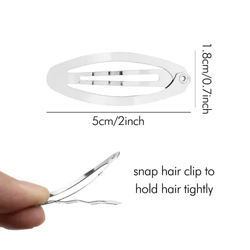 Miniatura 2 de Lawie Paquete de 100 pinzas de metal ovaladas de 2 pulgadas 2.0 in, horquillas plateadas, pinzas finas y finas, accesorios de bricolaje para mujeres