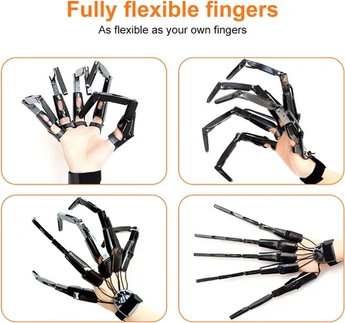 Miniatura 3 de Guantes de Halloween: dedos de calavera articulados garras del diablo para cosplay, manos fantasmas, ajuste para todos los dedos, flexibles