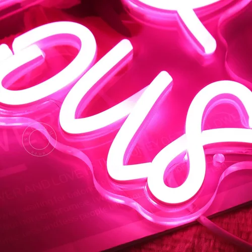 Miniatura 4 de SYLHOME Letrero de luz de neón LED rosa de 40 y fabuloso, letrero de decoración de pared para fiesta de cumpleaños de cuarenta años, letrero