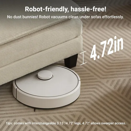 Miniatura 4 de Amsleekey Sofá Seccional Modular, 111.5" en Forma de U de Pana Cómodo Sofás Seccionales para Sala de Estar, Sofás Nube de 3 Plazas con 2 Otomanas