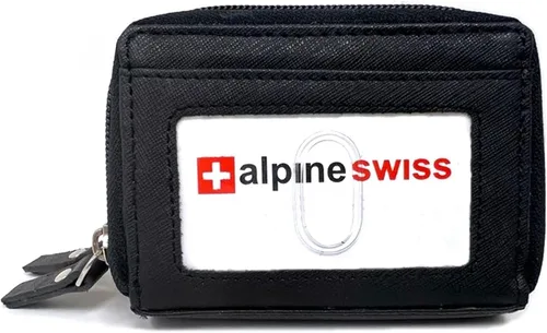 Miniatura 5 de Alpine Swiss Cartera organizadora de acordeón para mujer, de cuero, tarjeta, identificación, Negro -, Compacto