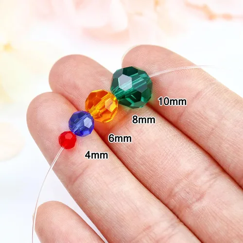 Miniatura 3 de Dowarm 100 cuentas redondas de cristal de 0.315 pulgadas para la fabricación de joyas, cuentas de cristal Rondelle facetadas para manualidades