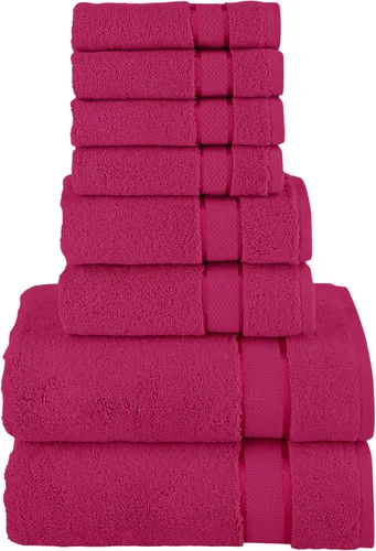 Miniatura 16 de Elegant Comfort Juego de 8 toallas de algodón de alta calidad, incluye 4 toallas pequeñas, 2 toallas de mano y 2 toallas de baño, 100% algodón