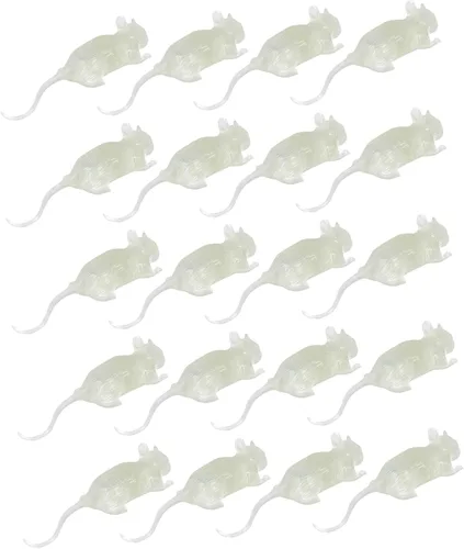20 piezas de accesorios de ratón falsos luminosos para Halloween, decoración espeluznante ligera y espeluznante para fiestas de casa embrujada y