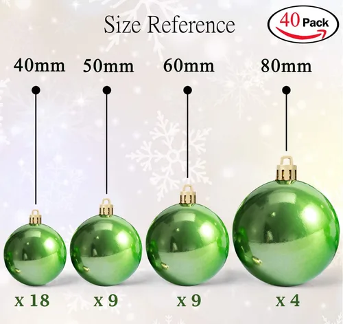 Miniatura 2 de AMS - Adornos chapados, bolas de Navidad, de 40 quilates, colección de árbol para decoración de fiestas de boda, vacaciones, fiesta