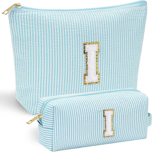 Miniatura 142 de YOOLIFE Regalos del Día de la Madre para mujeres, bolsa de maquillaje con inicial, bolsa de cosméticos, bolsa de maquillaje de viaje, regalos Rosado