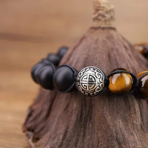 Miniatura 4 de COAI 'Asia Blessing' Pulsera de plata con cuentas de ónix ojo de tigre