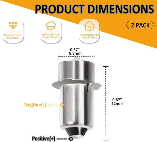 Miniatura 2 de Podoy Bombilla de repuesto para linterna de 3 W y 18 V compatible con Ryobi P704, P703, P700 Reemplazar 780287001, P13.5S Bombilla LED mejorada
