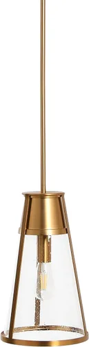 Miniatura 11 de Lámpara de techo Jaxon de metal y vidrio semillado, 12 pulgadas, oro cepillado