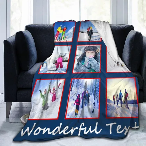 mamz Manta personalizada con texto fotográfico, manta personalizada con imagen para bebé, madre, padre, adultos, amigos, amantes, perros, mascotas,