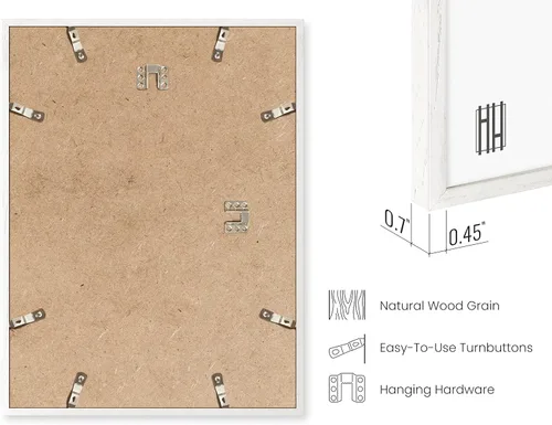 Miniatura 3 de HAUS AND HUES Marco de fotos de madera de roble blanco de 9x12, marco natural para manualidades y fotos (marco de roble blanco)