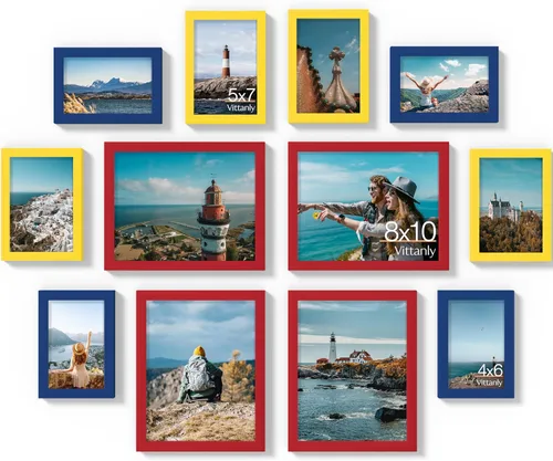 Miniatura 20 de Vittanly Paquete de 7 Marcos de Fotos, Marcos de Fotos Collage Decoración de Pared para Pared o Mesa, Múltiples Tamaños con 1 Pieza de 11x14