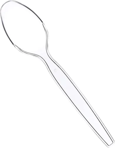 Miniatura 2 de GUSTO [Paquete de 100] Cucharas de plástico transparentes desechables resistentes - Cubiertos de plástico, cubiertos básicos para fiestas, eventos