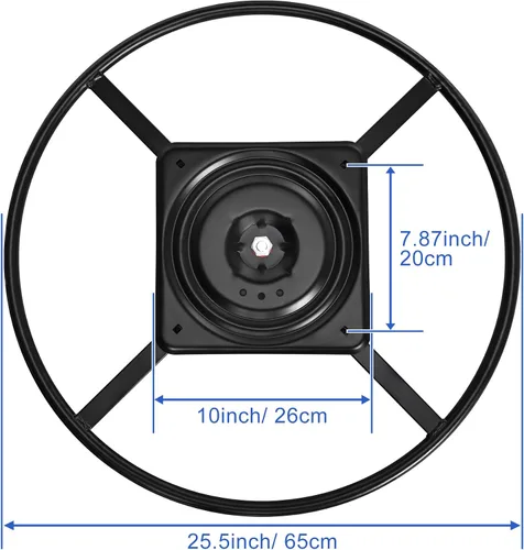 Miniatura 2 de Base de anillo reclinable de 22 pulgadas, silla de metal resistente, parte inferior giratoria de repuesto con placa de 10 pulgadas