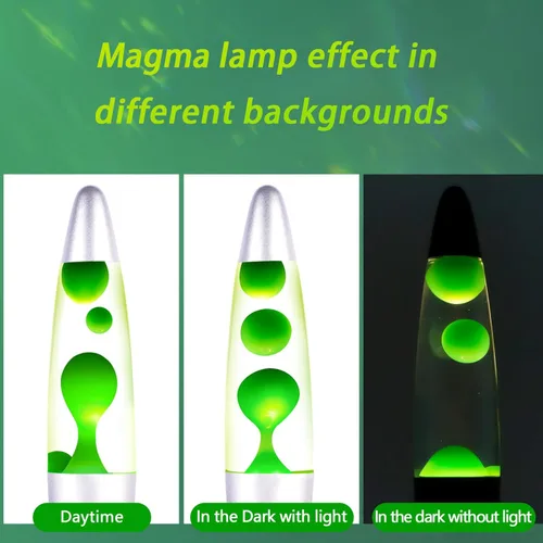 Miniatura 4 de Vanful Lámpara de magma verde con para adultos y niños, lámparas de movimiento líquido de 13 pulgadas, luz nocturna con base plateada y decoración