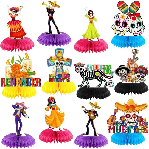 Miniatura 11 de Pickmesh 12 piezas de decoración de fiesta de jubilación, panal de abeja dorada con purpurina dorada, centros de mesa de jubilación, centros de mesa