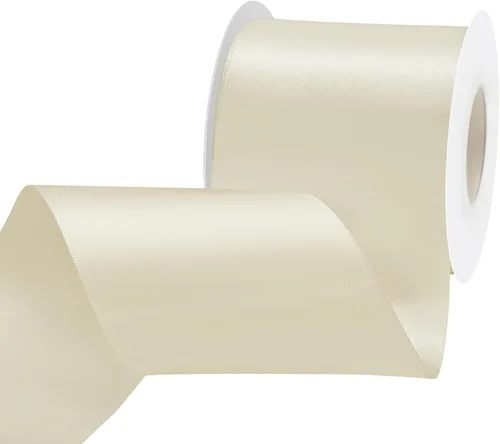 Miniatura 19 de Cinta de satén blanca antigua de doble cara de 1-1/2 pulgadas x 50 yardas, cinta de poliéster para envolver regalos, día de San Valentín, bodas