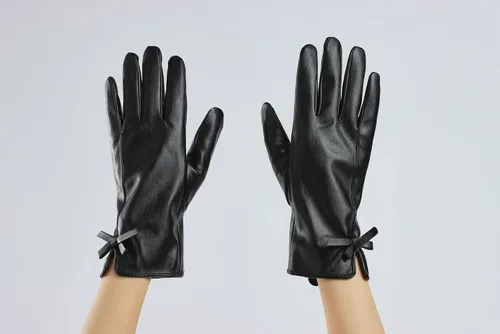 Miniatura 9 de Sahabowi Guantes de cuero para clima frío Manopla de lana cálida de invierno para mujeres