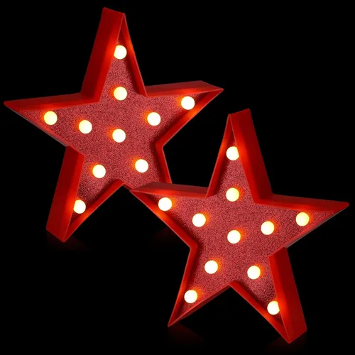 Miniatura 9 de Tarpop 2 piezas de luz nocturna de plástico con forma de estrella, funciona con pilas, luz LED de marquesina, lámpara de pared para sala de cine