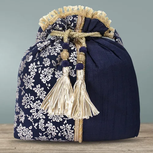 Miniatura 6 de Aheli Bolso de mano de seda bordada de diseño étnico para mujer (P24)