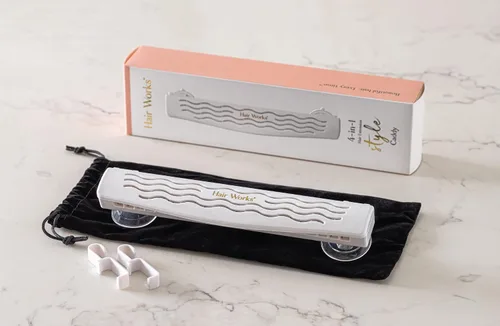 Miniatura 2 de Hair Works 4-in-1, extensión de cabello estilo Caddy, liviano, impermeable y portátil, está diseñado para sujetar tus extensiones mientras se lava