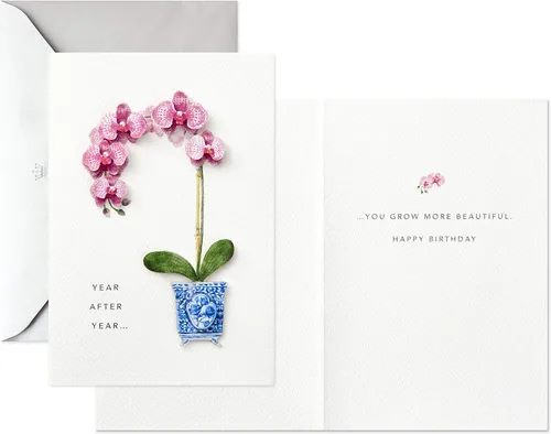Miniatura 7 de Tarjeta de cumpleaños Hallmark Signature para ella (Orquídea)