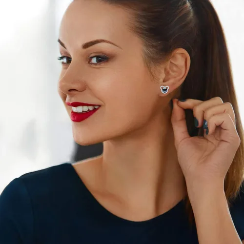 Miniatura 27 de Aretes de perlas de Mickey para mujer, plata de ley S925 y circón, perlas cultivadas de agua dulce, regalos de joyería de Mickey Mouse para mamá