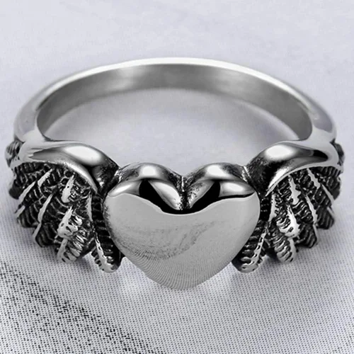 Miniatura 3 de Jude Jewelers - Anillo de boda con forma de corazón con forma de alas de ángel