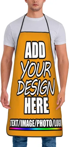 Miniatura 13 de Delantal personalizado personalizado para añadir nombre, foto, texto, logotipo, cocina ajustable para cocinero para hombres y mujeres