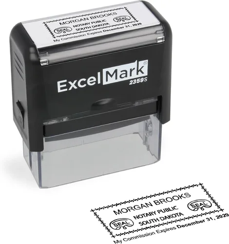 Miniatura 58 de ExcelMark Sello Notarial para los 50 Estados - Sello Oficial del Estado - Texas Negro