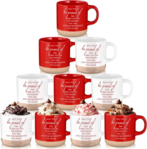 Miniatura 9 de Didaey 10 tazas de agradecimiento a granel CNA Week Gifts Bulk 13 oz Tazas de café de cerámica inspiradoras May You Be Proud Regalo