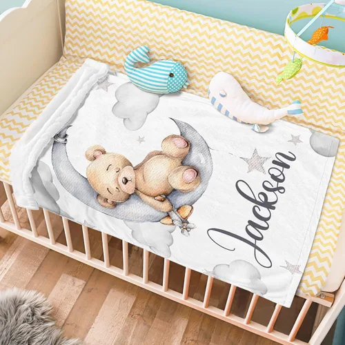 Miniatura 5 de J&SBGFT Manta de bebé personalizada para niños, personalizada con nombre, manta de recepción para niños pequeños, niños, cuna, cochecito, decoración