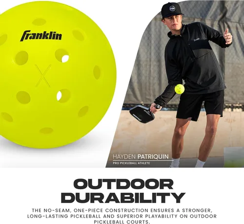 Miniatura 5 de Franklin Sports X-40 pelotas de Pickleball al aire libre - Bola oficial del Pickleball de EE. UU., APP Tour + US Open - Tamaño reglamentario