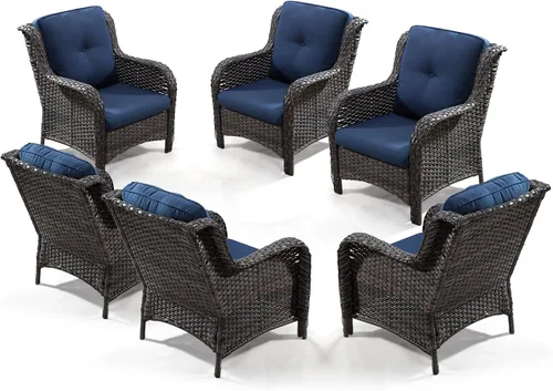 Miniatura 51 de Juego de 2 sillas de patio giratorias de 360 grados para exteriores y mesa auxiliar a juego – 3 sillas deslizantes de mimbre para patio con cojines