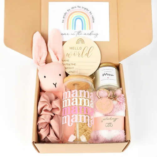 Miniatura 9 de Caja de regalo para nueva mamá, regalos de embarazo para futura mamá, cesta de regalo para niñas y niños, regalos posparto para madres primerizas