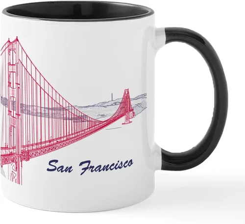 Miniatura 49 de CafePress Taza de café de cerámica de 11 oz (11.0 fl oz) de San Francisco Blanco - Taza San Francisco