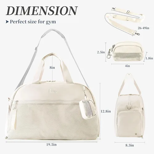Miniatura 6 de Gym Bag for Women Sport Duffel Bag for Men with Shoes Compartment Travel Duffle Bags with Wet Pocket School Yoga Football Basketball Lightweight