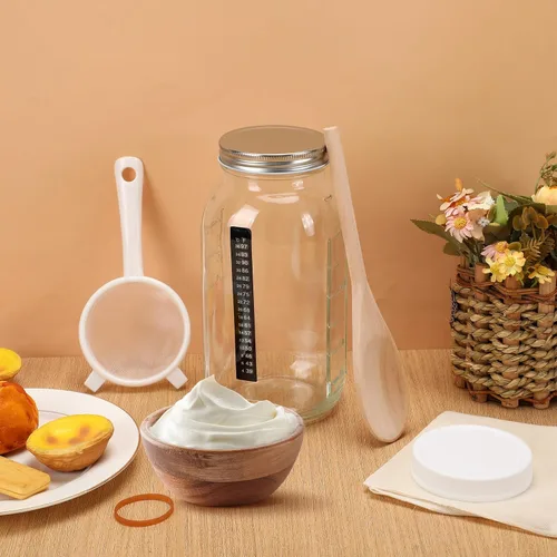 Miniatura 3 de Honeydak Kit completo de iniciación de kéfir de 16 piezas, kit de fermentador de kombucha, galón de 64 onzas, boca ancha con tapa de almacenamiento