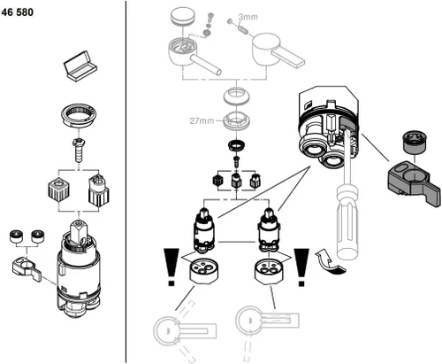 Miniatura 2 de Grohe 46580000 Allure Brilliant - Juego central de cartucho, sin acabado