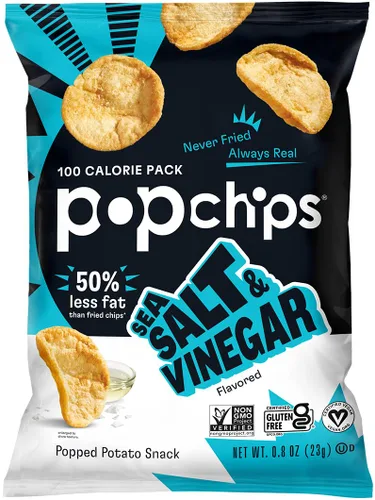 Miniatura 13 de Popchips Paquete variado de papas fritas, porciones individuales de 0.8 onzas (paquete de 24), 4 sabores: 8 sal marina, 8 barbacoa, 4 crema agria