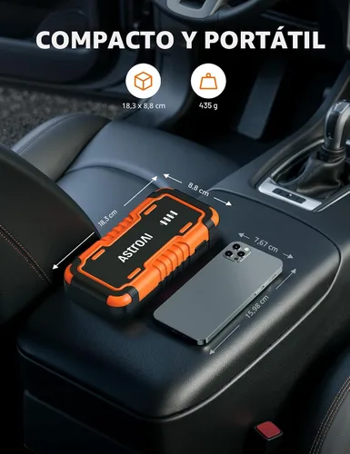 Miniatura 6 de AstroAI S8 Ultra 4000A arrancador de coche, caja de salto hasta todos los motores de gasolina y diésel de 12L, banco de energía portátil de 12 V