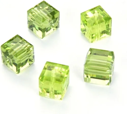 Miniatura 14 de 50 piezas Adabele cuentas austriacas de 6 mm de cristal facetado en cubo amatista sueltas, compatibles con cristales Swarovski Preciosa 5601 SSC611