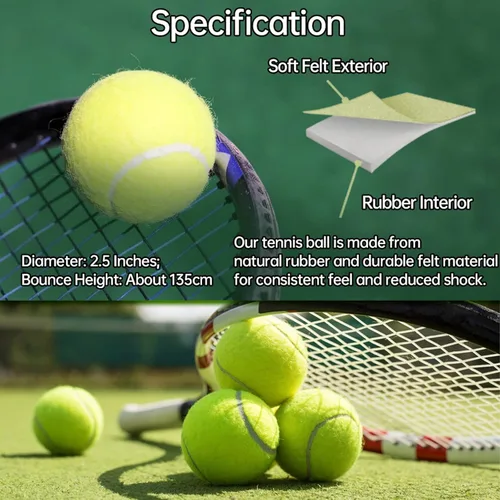 Miniatura 4 de Magicorange Pelotas de tenis, paquete de 12 pelotas de tenis de entrenamiento avanzado, pelotas de práctica, vienen con bolsa de malla para un fácil