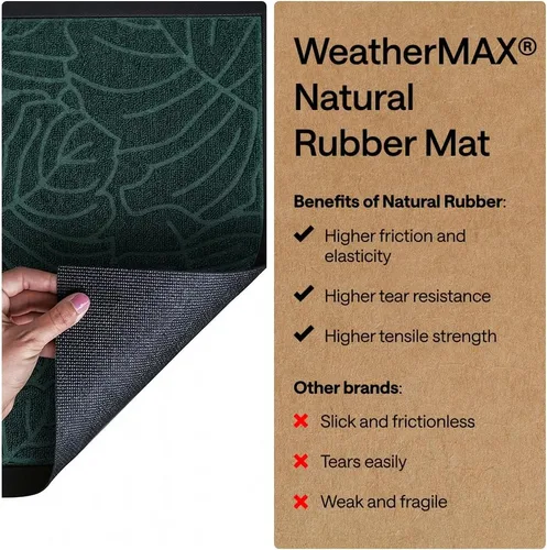 Miniatura 6 de Gorilla Grip WeatherMax - Tapete para todas las estaciones 100% impermeable, 23 x 35 pulgadas, goma natural duradera, resistente a manchas y Verde