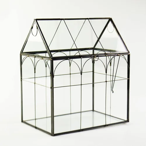 Miniatura 8 de Vidrio de terrario para invernadero de plantas grandes y altas con tapa, 8.7 x 5.9 x 10.6 pulgadas, kit de terrario de cactus suculentos