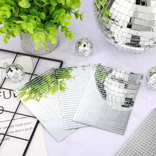 Miniatura 5 de Azulejos de mosaico autoadhesivos para proyectos de manualidades, 0.197 x 0.197 in (plata, 14400 piezas)