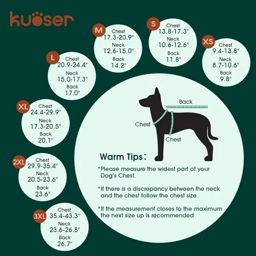 Miniatura 2 de Kuoser - Abrigo reversible para perros para climas fríos, abrigo de invierno impermeable reflejante para mascotas, abrigo para perros a cuadros