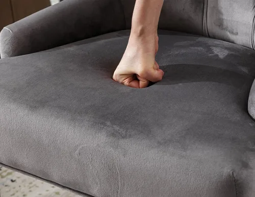 Miniatura 7 de Kmax Velevt - Juego de 2 sillas laterales tapizadas de mediados de siglo, modernas sillas decorativas con patas de madera blanca capitoné