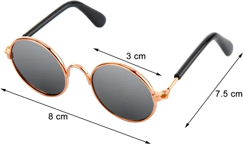 Miniatura 2 de 10 lentes de sol para gatos y perros, gafas divertidas para mascotas, redondas, de metal, pequeñas, clásicas, retro, para mascotas, hippie, lindo
