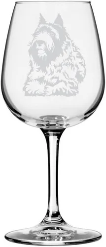 Miniatura 385 de Copa de vino de 12.75 onzas con diseño de perro grabado